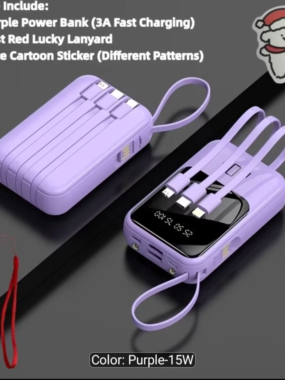 Portable Power Bank Charger - Lavender
